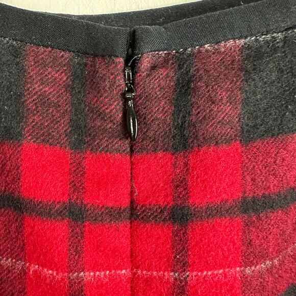 Vintage Talbots Red Tartan Plaid 100% Wool Straight Pencil Midi Skirt 4 S Small - Picture 5 of 10